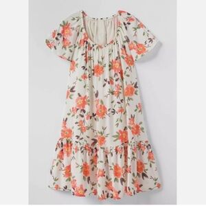 MATILDA JANE PARKER ORANGE AND CREAM FLORAL DRESS CAN BE BELTED